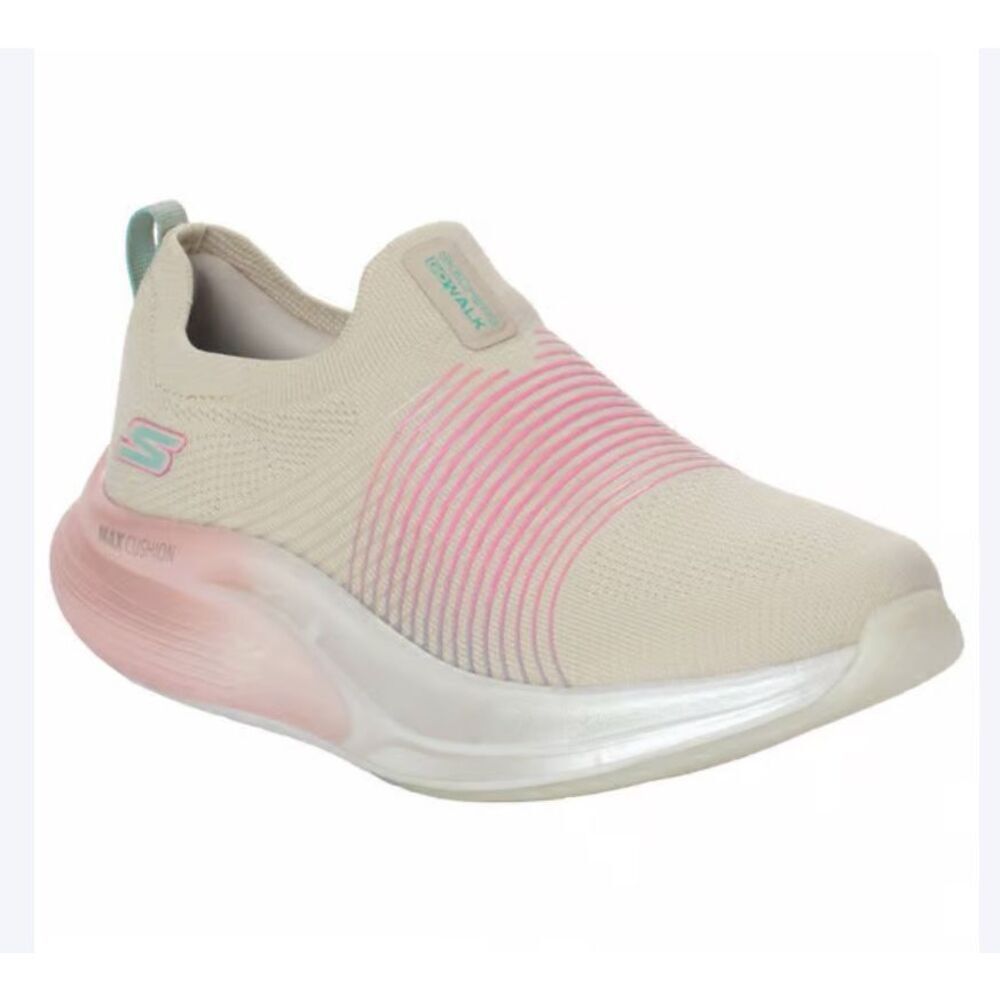 Skechers max walker sally tan pink 8.5 slip in sneaker shoes